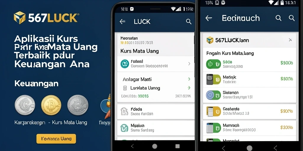 Tampilan antarmuka utama aplikasi 567LUCK untuk Kurs Mata Uang.