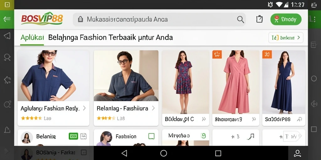 Antarmuka aplikasi BOSVIP88 dengan koleksi fashion terbaru.