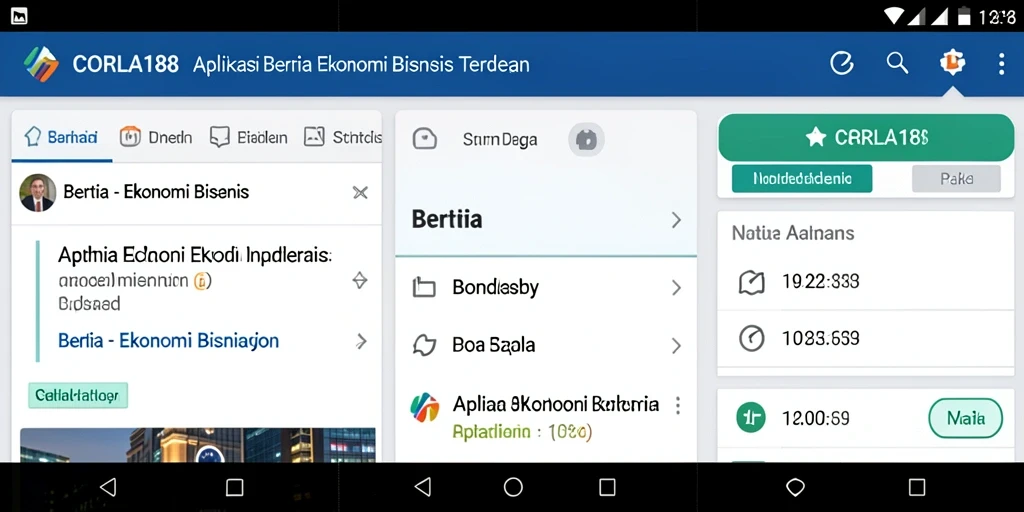 Antarmuka aplikasi CORLA188 menampilkan berita ekonomi dan analisis bisnis secara jelas.