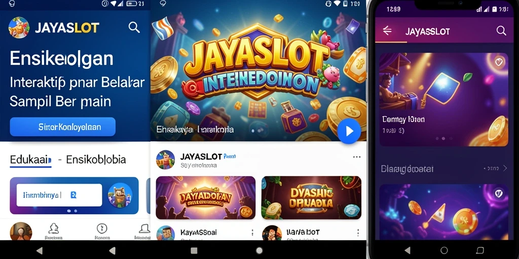 Tampilan antarmuka aplikasi JAYASLOT yang menarik dan interaktif.