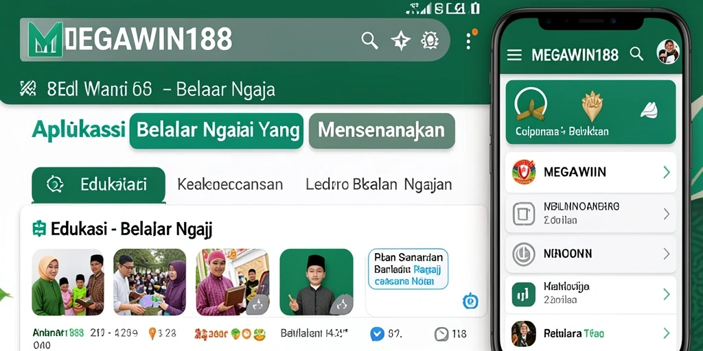 Antarmuka MEGAWIN188 dengan fitur belajar ngaji yang menarik.