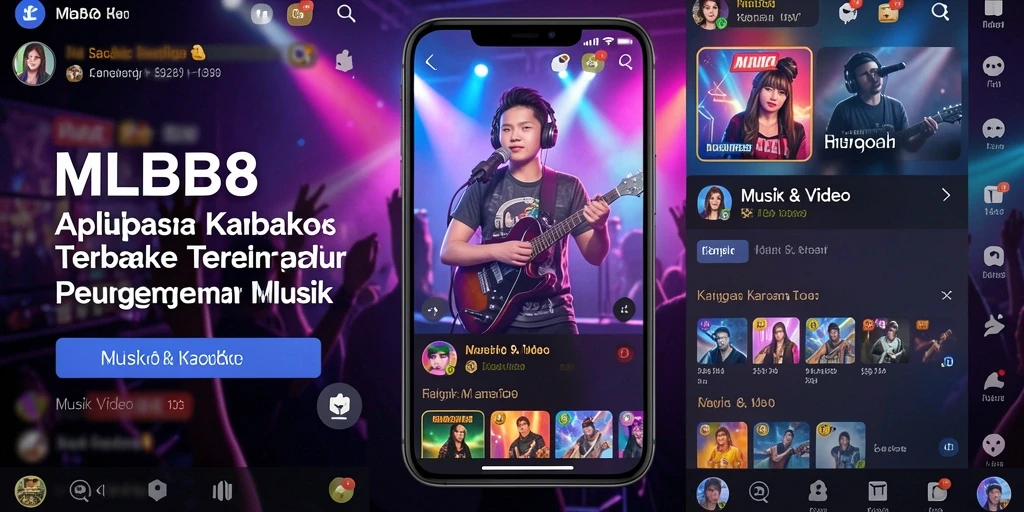 Tampilan antarmuka <strong>MLBB8</strong> dengan fitur karaoke yang menarik dan mudah digunakan.