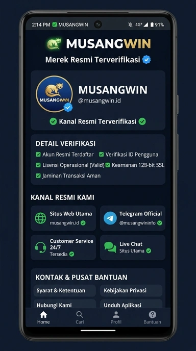 Kanal Resmi Musangwin untuk Pengguna Android